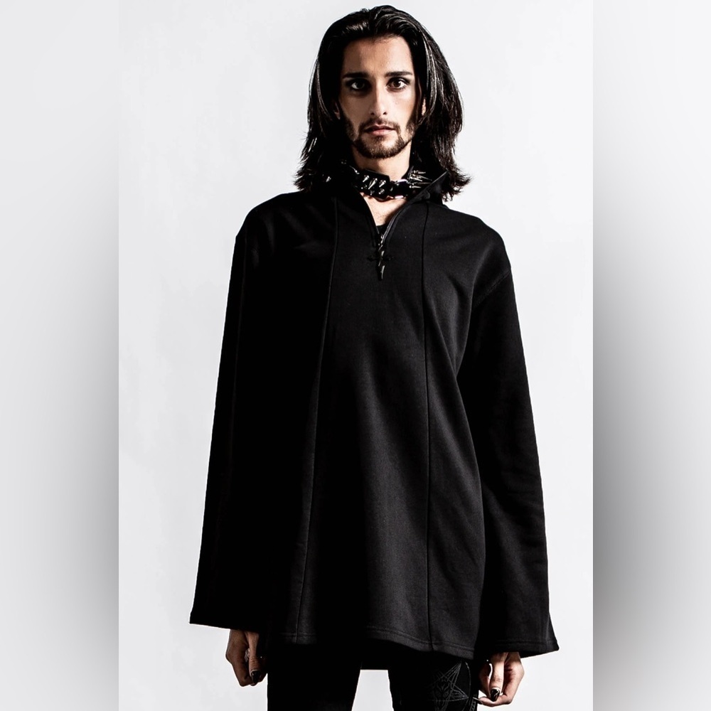 NWT Killstar Sz M Stitch In Time Black Emo Goth Punk Relaxed Sweater